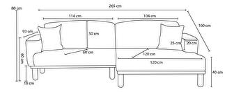 Rohová sedačka Rensoretta (L) (krémová + ořech)