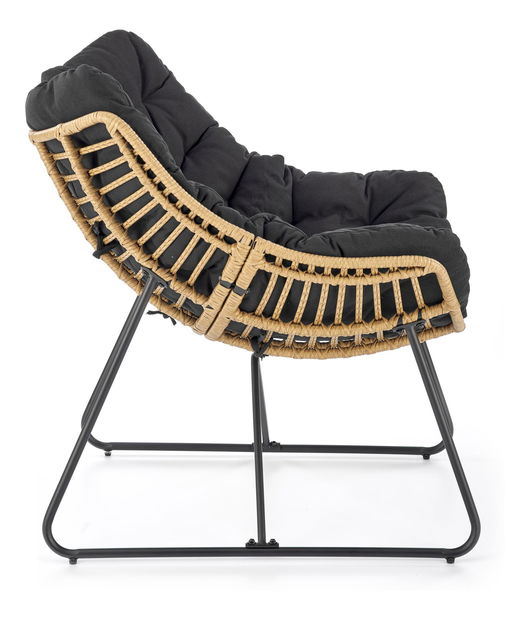 Zahradní křeslo Whiskass (naturální + černá)