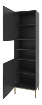 Vitrína Madrealla 200 (bílá + lesk bílý + zlatá)