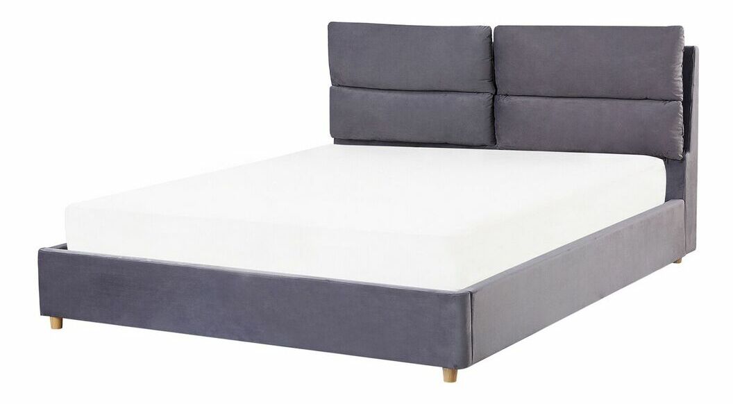 Manželská postel 160 cm BALSAS (textil) (šedá) (s roštem)