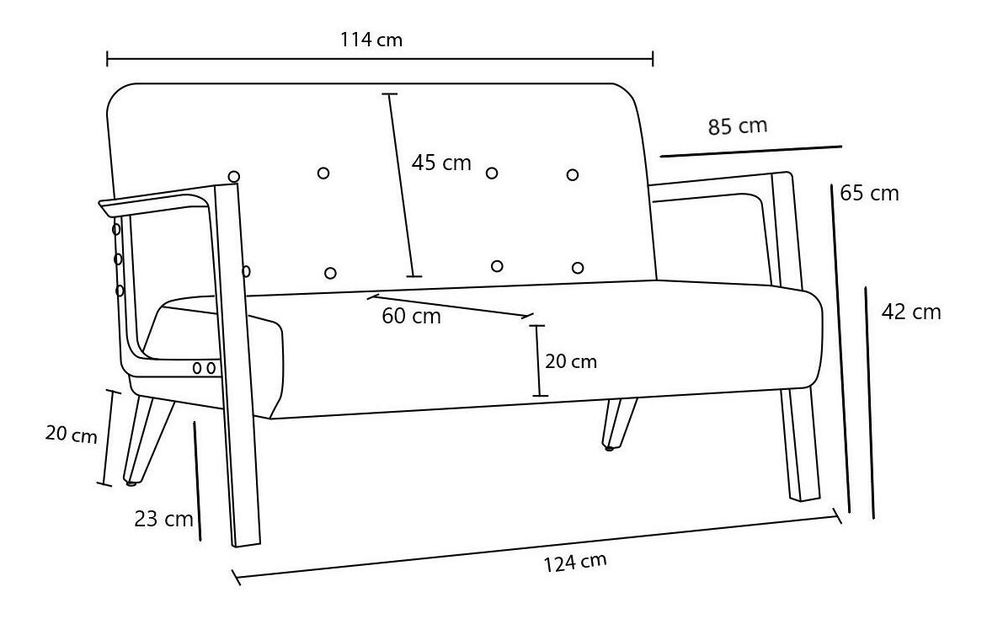 Pohovka dvousedačka Kramer (antracit)