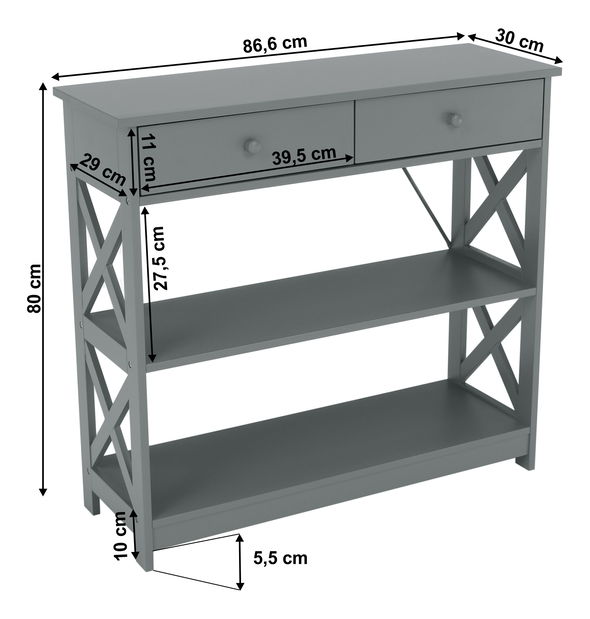 Konzolový stolek Meyer (šedá)