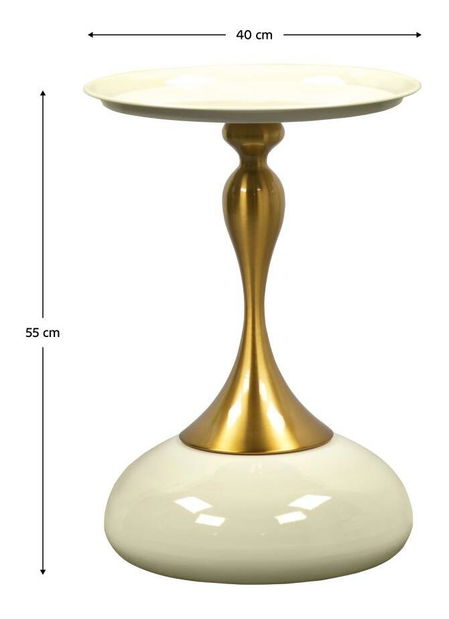 Příruční stolek Fjord (ivory + zlatá)