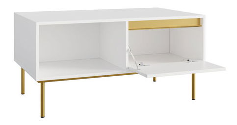 Konferenční stolek Gelean (bílá + zlatá) *výprodej