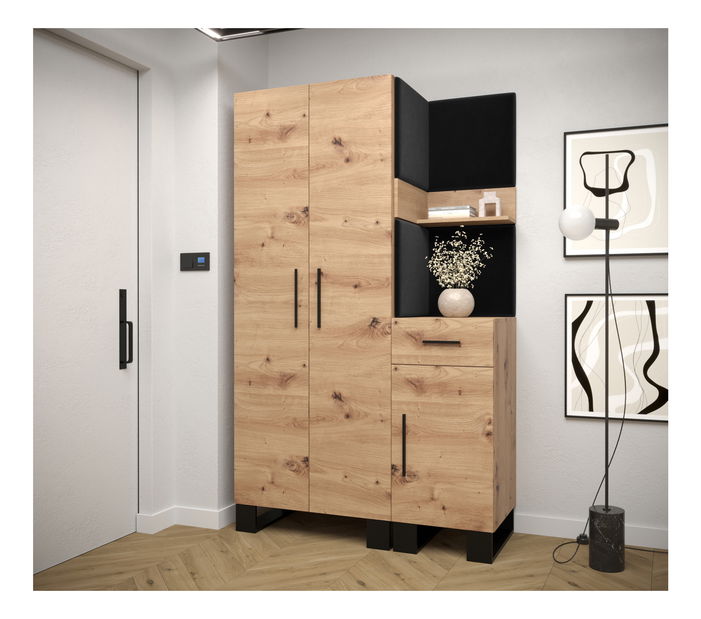 Předsíňová sestava Amanda 6 (dub artisan + černá)