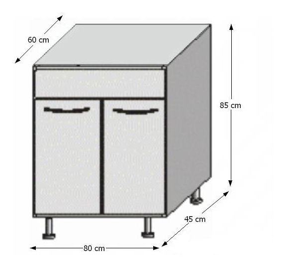 Dolní kuchyňská skříňka pod drez DZ-80 Igo