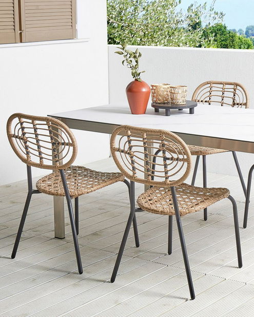 Set 4 ks zahradních židlí Praza (přírodní)