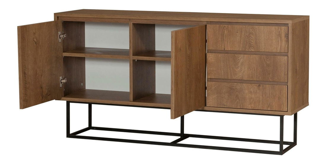 Souprava nábytku do obývacího pokoje Laxi 4 (ořech + černá)