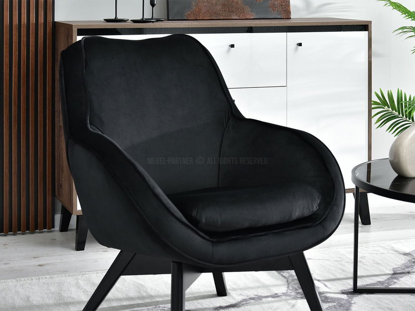 Designové křeslo Merch (černá + bílá)