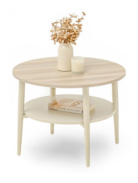 Konferenční stolek Randolf S (popelavě béžová + krémová)