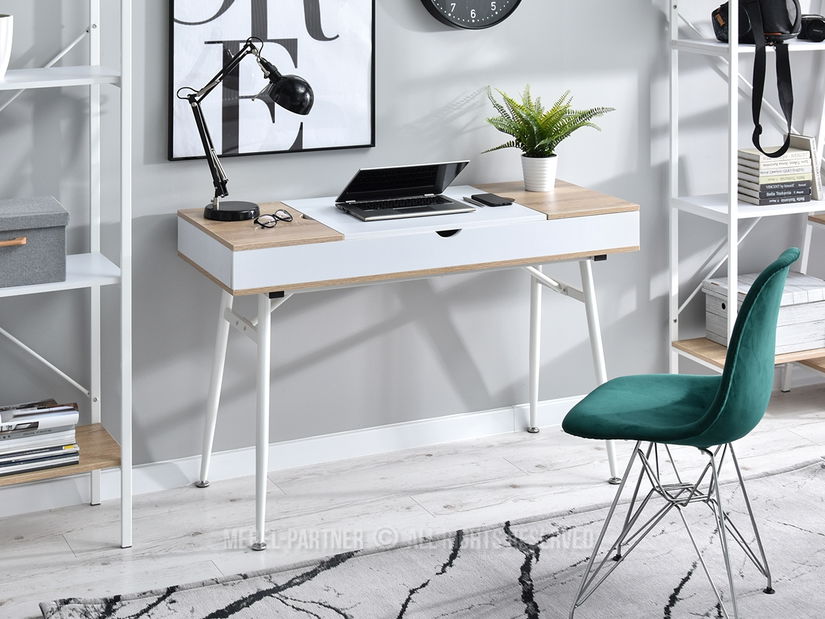 PC stolek Vicken (dub + bílá)