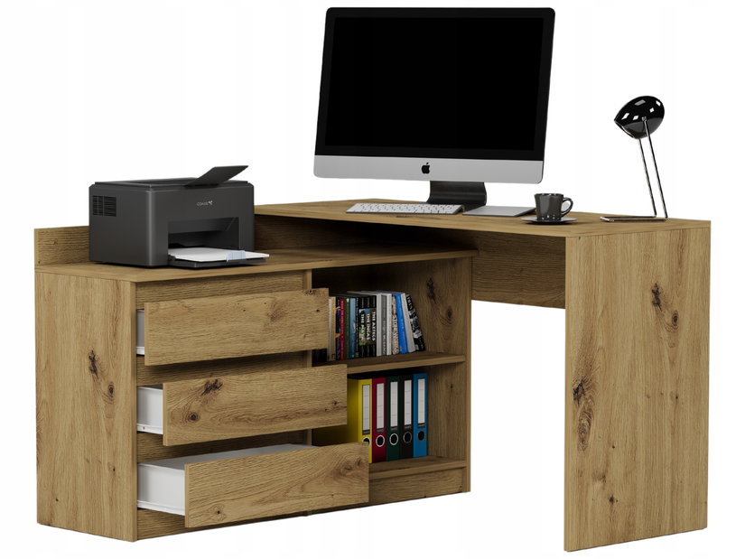 Rohový PC stolek Norgu (artisan)