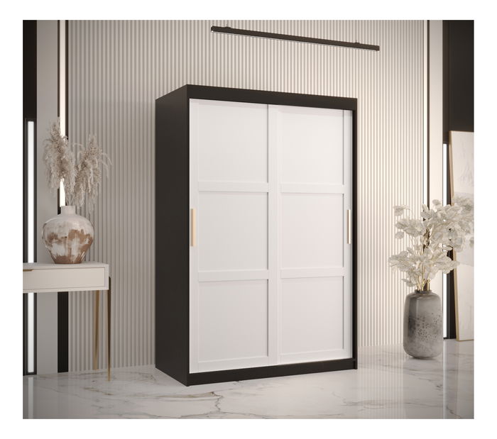 Šatní skříň Riven 1 120 (černá matná + bílá matná)