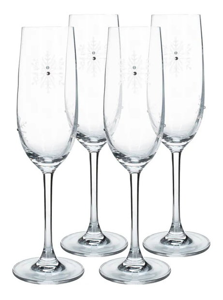 Set 4 ks sklenic na víno s krystaly 450ml Snouflek 