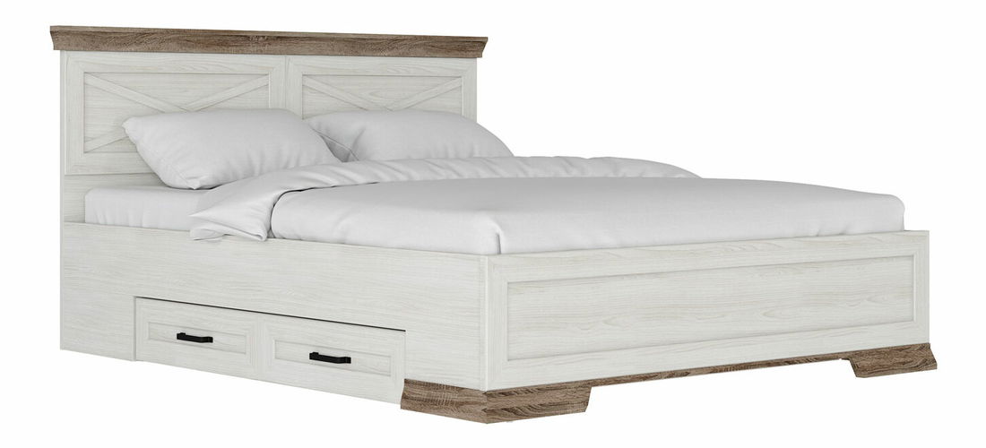 Manželská postel 160 cm BRW Marselle LOZ/160 (s roštem se zásuvkami)