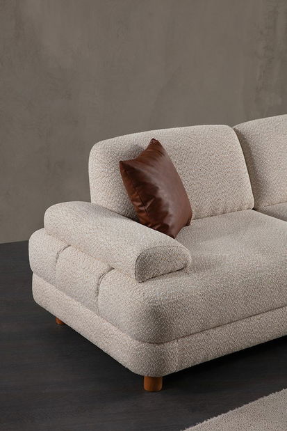 Rohová sedačka Nicel (ecru) (L)