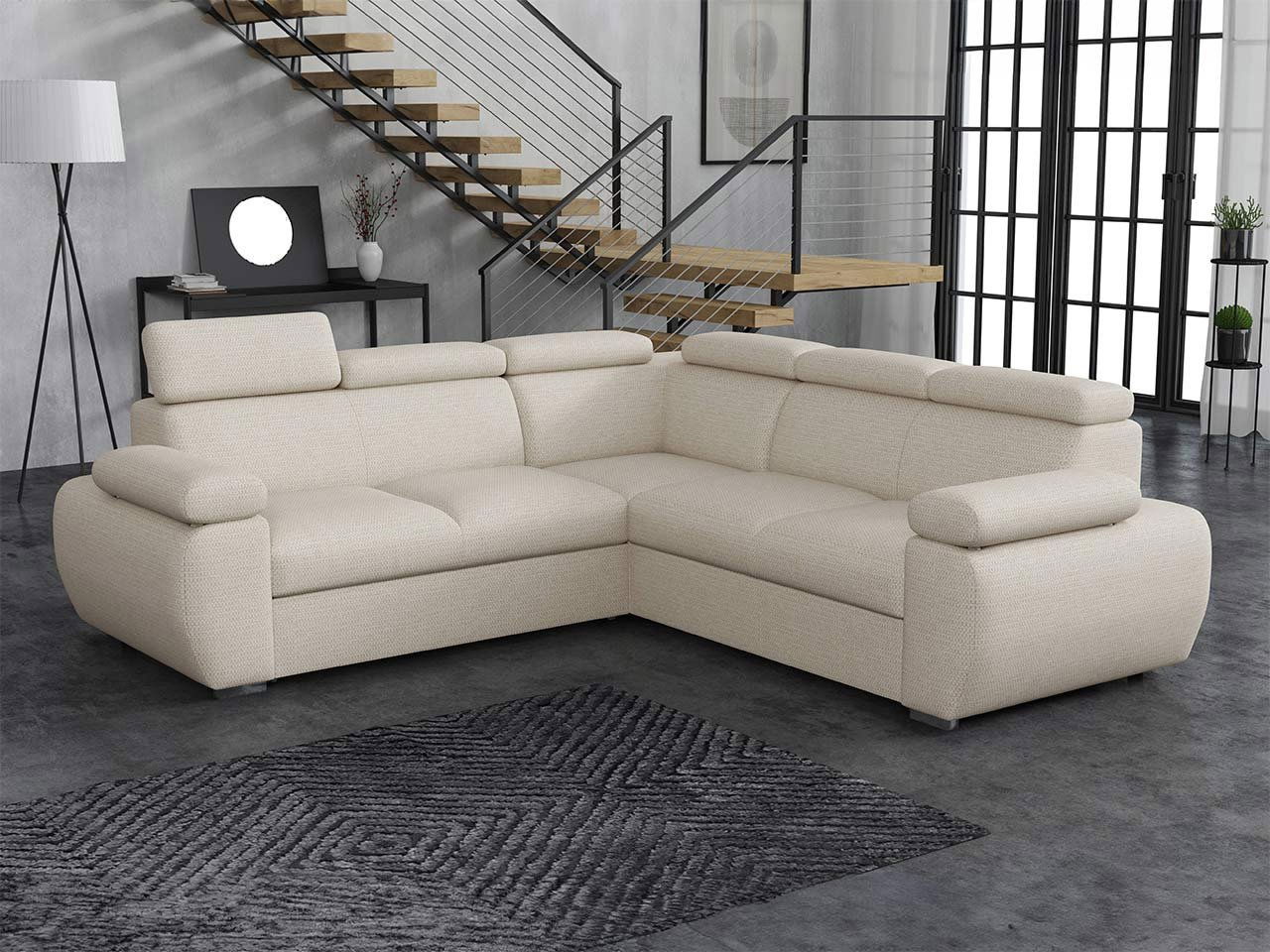Rohová sedací souprava Linoria Maxi (světlobéžová)