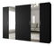 Šatní skříň 300 cm Borry 2 (černá + stříbrná)