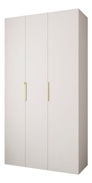 Šatní skříň 130 cm Carmela 50-4 (bílá + zlatá)