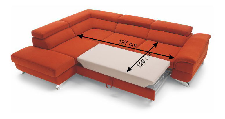Rohová sedačka Lyng (oranžová) (L)