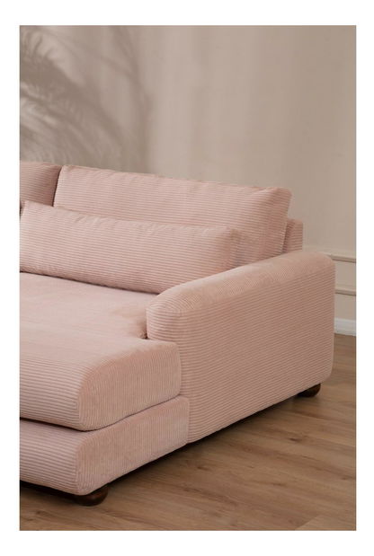 Rohová sedačka Riverolla (P) (růžová)