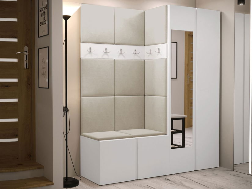 Předsíň Tovenaz XII (bílá + béžová) (se zrcadlem)