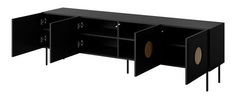 TV skříňka/stolek Godzes 4D (černá + dub craft)