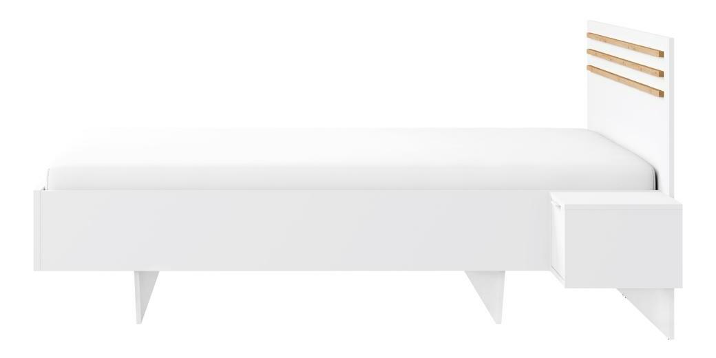 Set postel a 2 ks nočních stolků Frens (bílá + dub artisan)