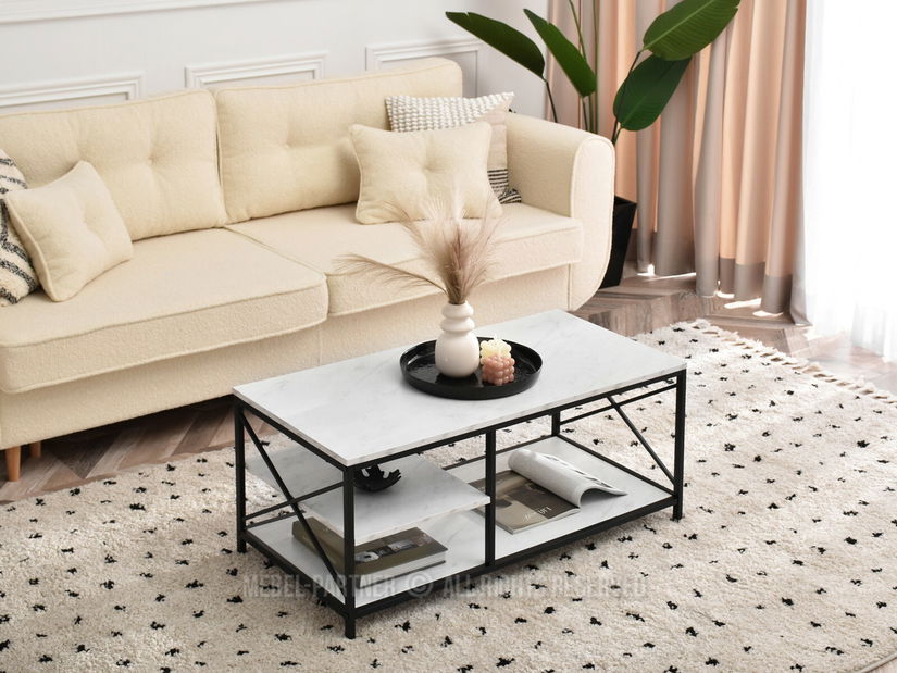 Konferenční stolek Jukky Stol (bílá + černá)