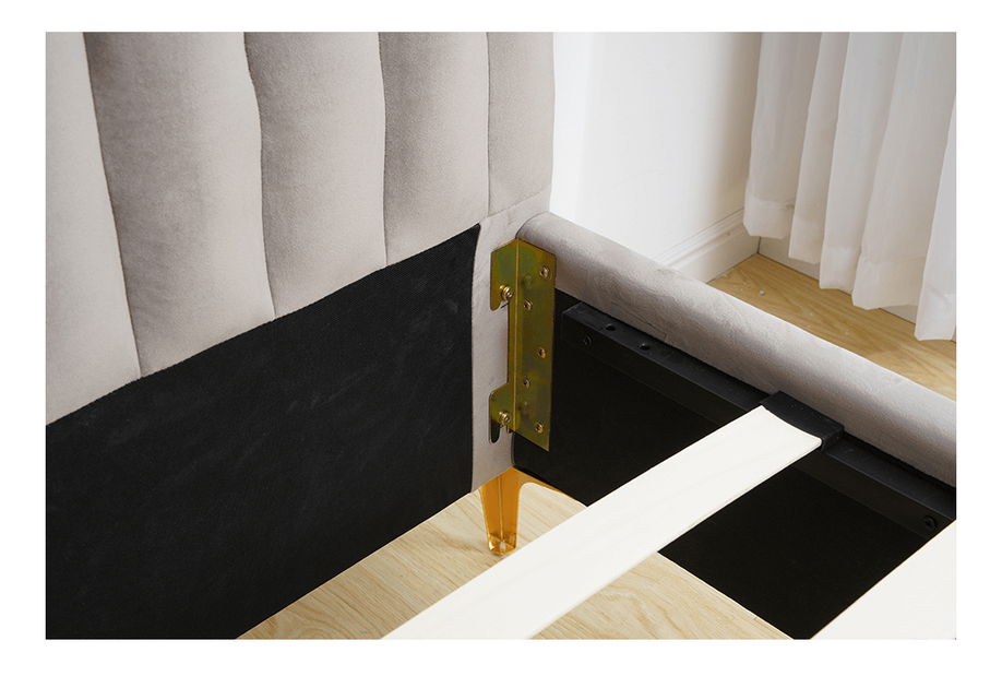 Manželská postel 140 cm Karilla (šedohnědá) (s roštem)