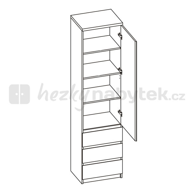 Skříň Percy Typ 10 1D-3S