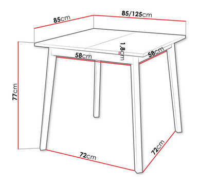 Jídelní stůl Respaldado 85/85 (šedý mramor + černá)