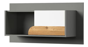 Polička typ CA9 Caryl (světlý grafit + lesklá bílá + dub nash)