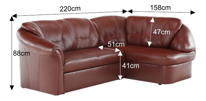 Kožená rohová sedací souprava Lamerton (P)