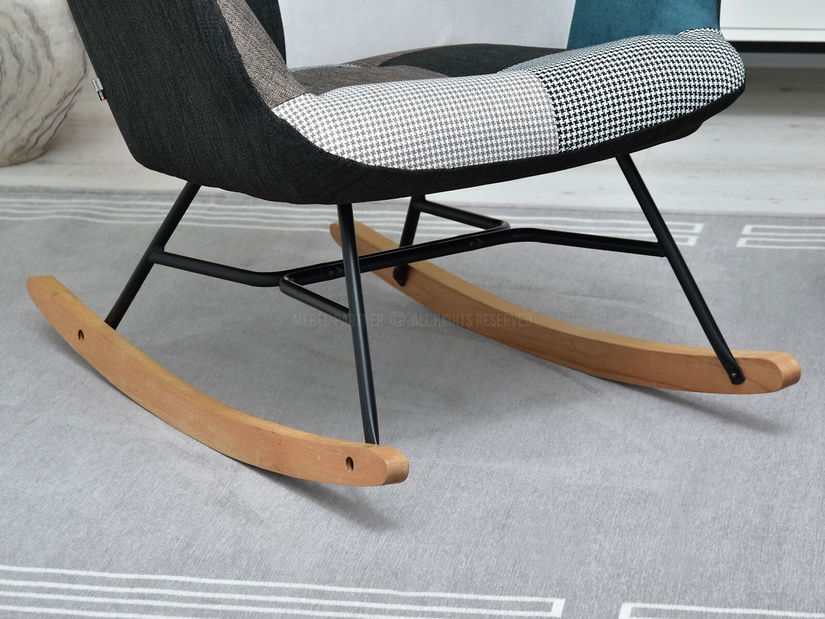 Křeslo Sibyla (patchwork + černá)