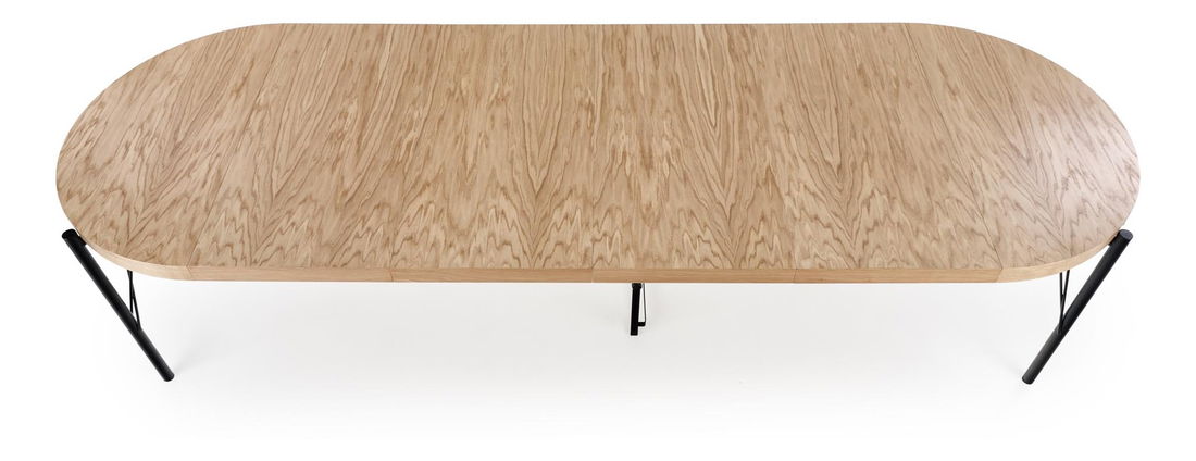 Jídelní stůl Inarus (dub přírodní + černá) (pro 4 až 8 osob)