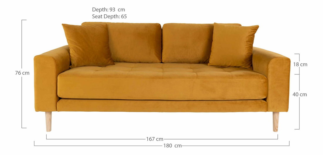 Pohovka dvousedačka Lvaveriaora 25 (hořčičná)