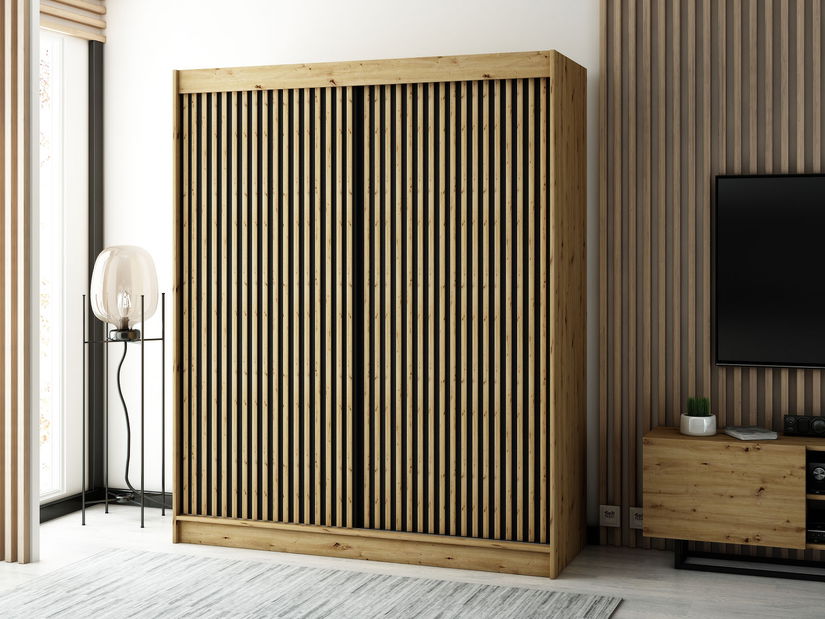 Šatní skříň 180 cm Ladonna 1 (černá matná)