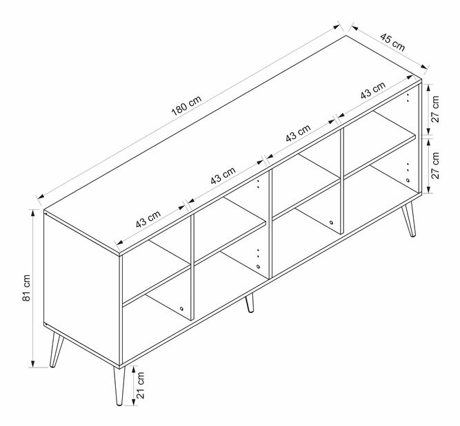 Komoda Primisioso (písková + černá)