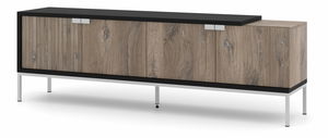 TV skříňka/stolek 200 4D Toleo (dub flasgstaff + černá + stříbrná)