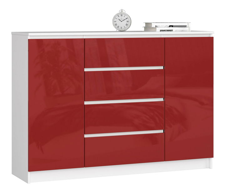 Komoda Keanu IV (červený lesk)
