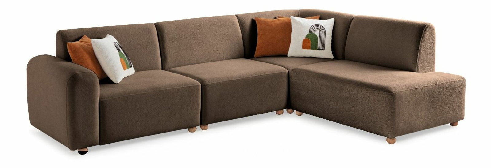 Rohová sedačka Slota (hnědá) (P)
