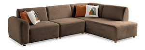Rohová sedačka Slota (hnědá) (P)