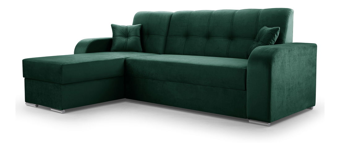Rohová sedací souprava Ottawa (tmavě zelená) (L)