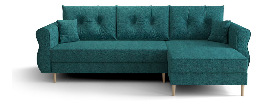 Rohová sedací souprava Arcane L (tyrkysová) (P)