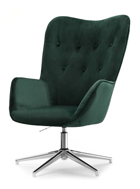 Křeslo Truni (zelená + chromová)