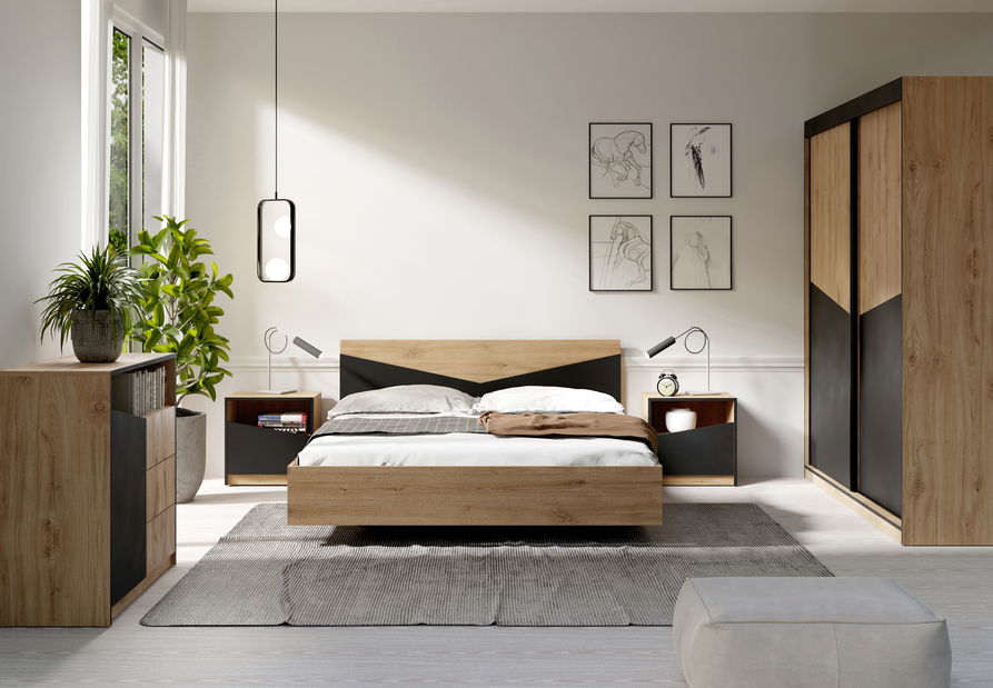 Ložnice Avain (dub + černá)