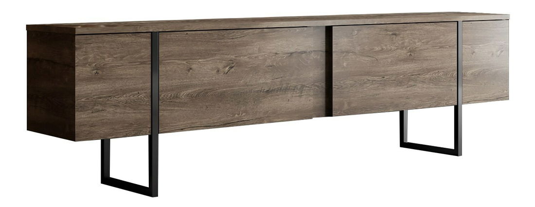 Sestava nábytku do obývacího pokoje Luna 2 (Ořech + Černá)