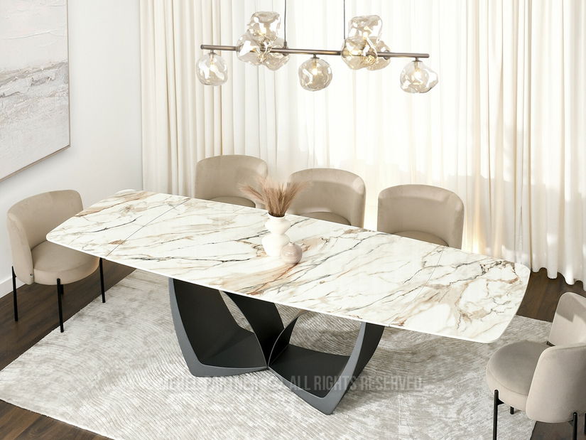 Jídelní stůl Carteles (mramor + černá)