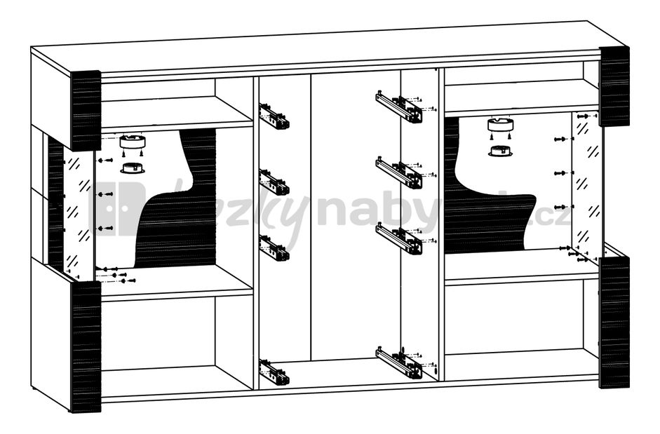Vitrína BRW Raflo KOM2W4S/10/16